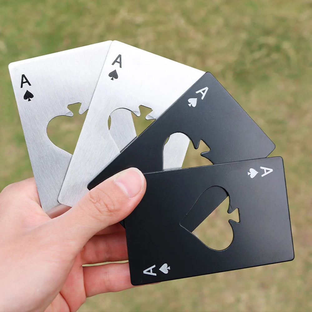 Edelstahl Flaschenöffner Spielkarten Ass
