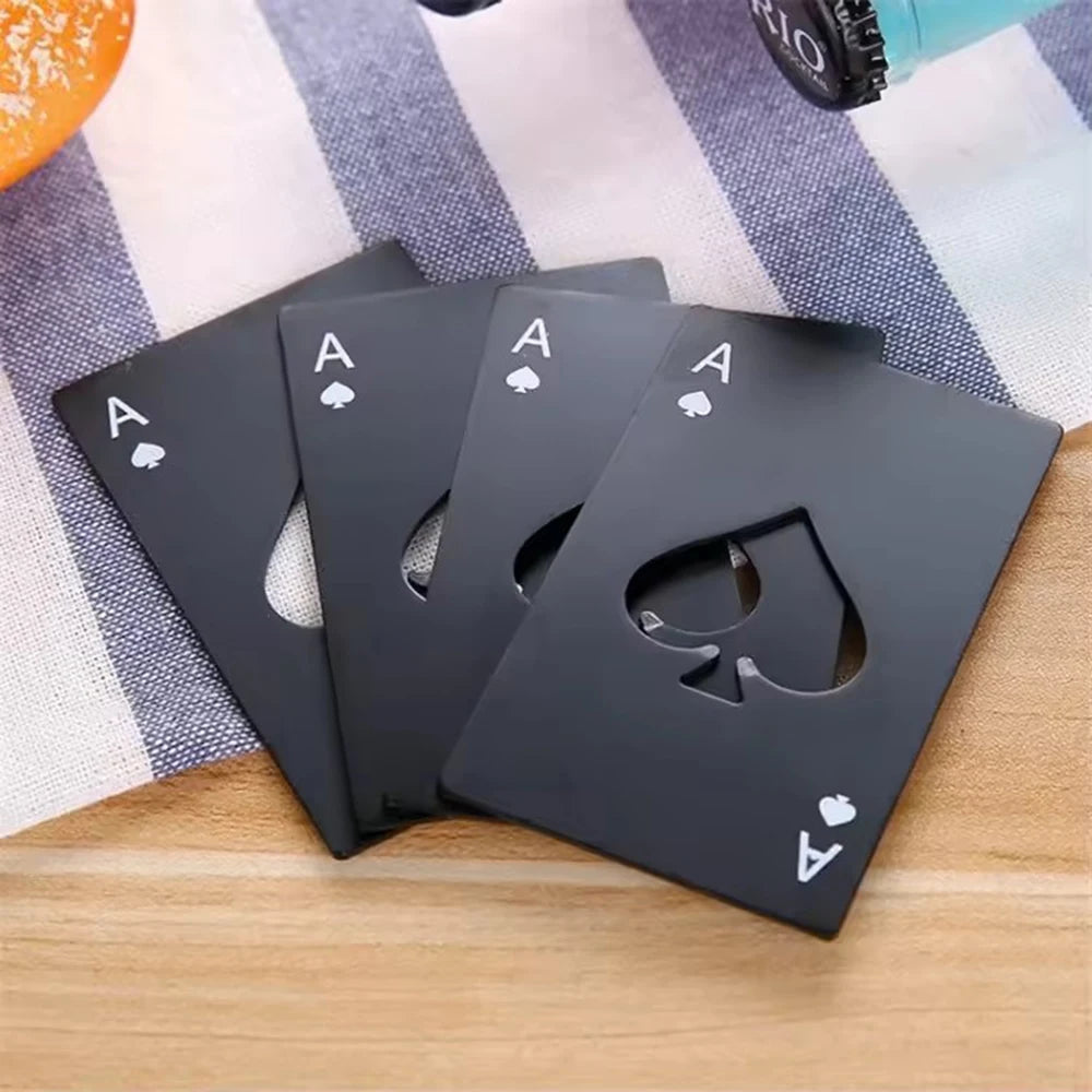 Edelstahl Flaschenöffner Spielkarten Ass