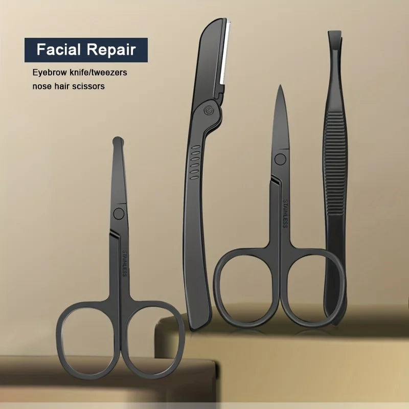 8/12/15/20/24 stücke Schwarz Nagel Clipper Set Maniküre Schneider Haushalt Edelstahl Ohr Löffel Pediküre schere Werkzeug Für Schönheit