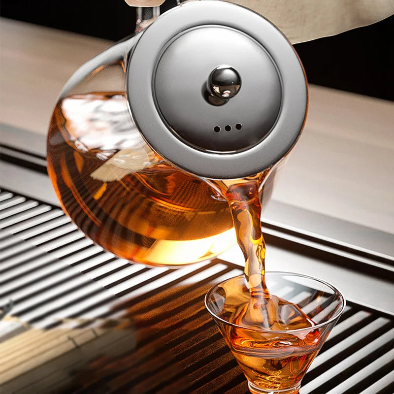 Hitzebeständige Glas-Teekanne mit Teesieb aus Edelstahl