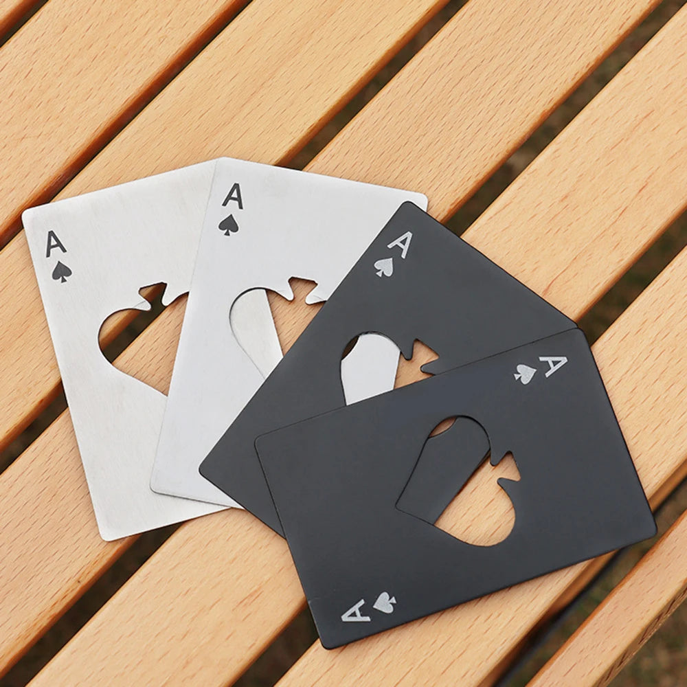 Edelstahl Flaschenöffner Spielkarten Ass