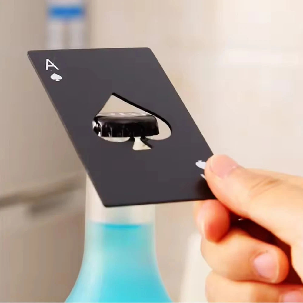 Edelstahl Flaschenöffner Spielkarten Ass
