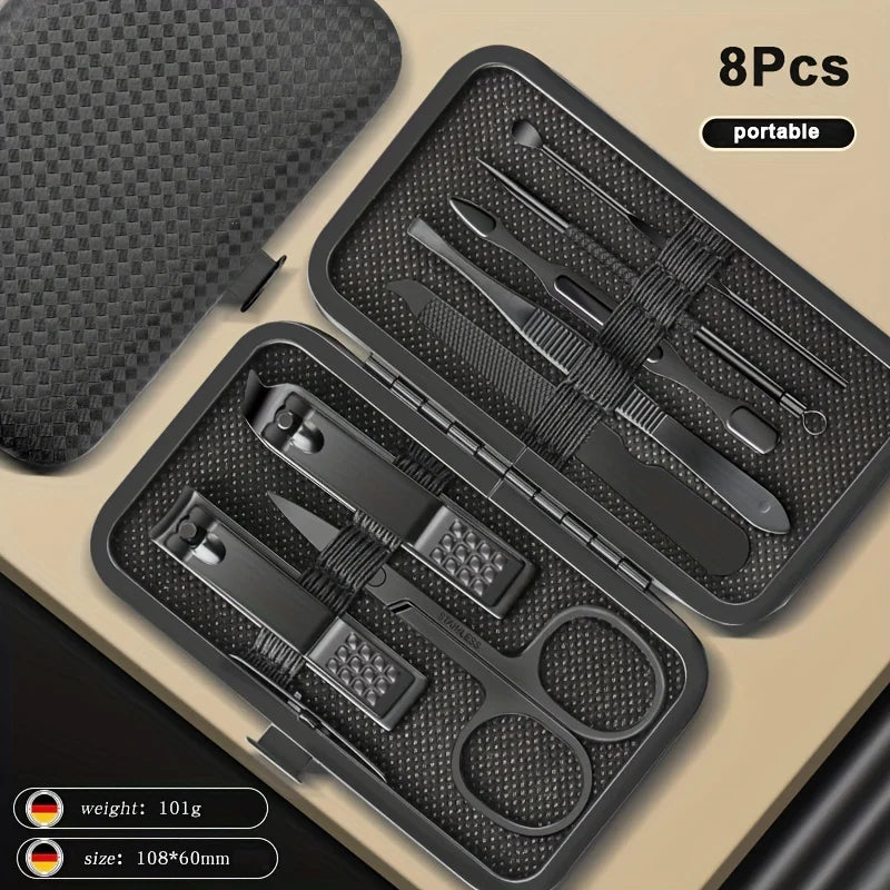 8/12/15/20/24 stücke Schwarz Nagel Clipper Set Maniküre Schneider Haushalt Edelstahl Ohr Löffel Pediküre schere Werkzeug Für Schönheit