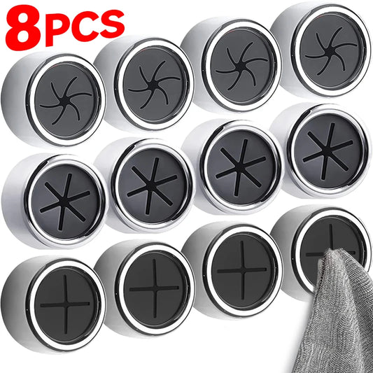 8/1Pcs Selbstklebende Handtuch Stecker Halter Wand Badezimmer Organisatoren Handtuch Haken Lagerung Rack Küche Lumpen Geschirrtuch clips
