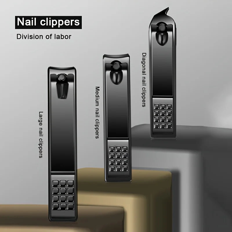 8/12/15/20/24 stücke Schwarz Nagel Clipper Set Maniküre Schneider Haushalt Edelstahl Ohr Löffel Pediküre schere Werkzeug Für Schönheit