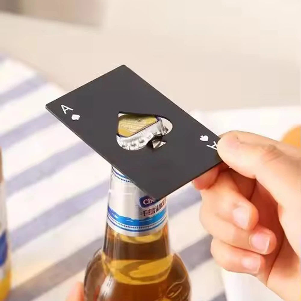 Edelstahl Flaschenöffner Spielkarten Ass
